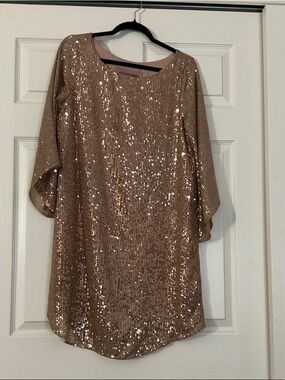 Anthropologie Dusty Rose Sequin Tank